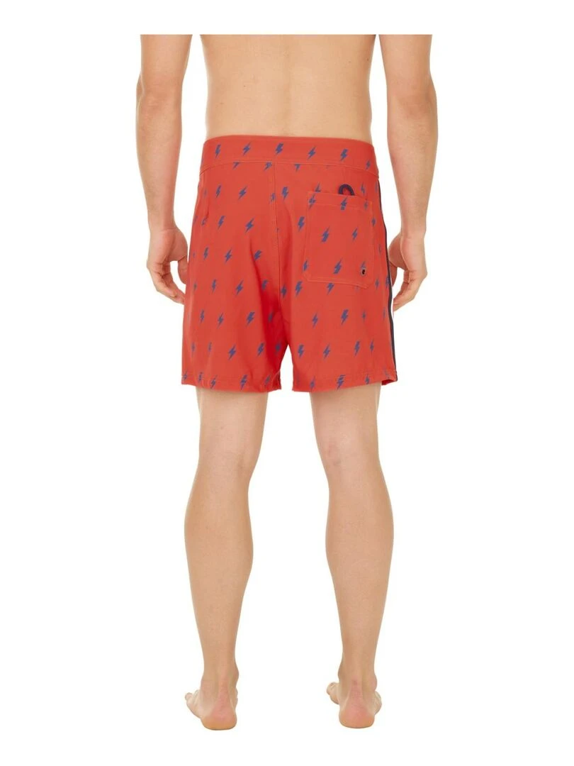 Boardshort soft touch garçon ceinture plate Flash Freegun   Rouge