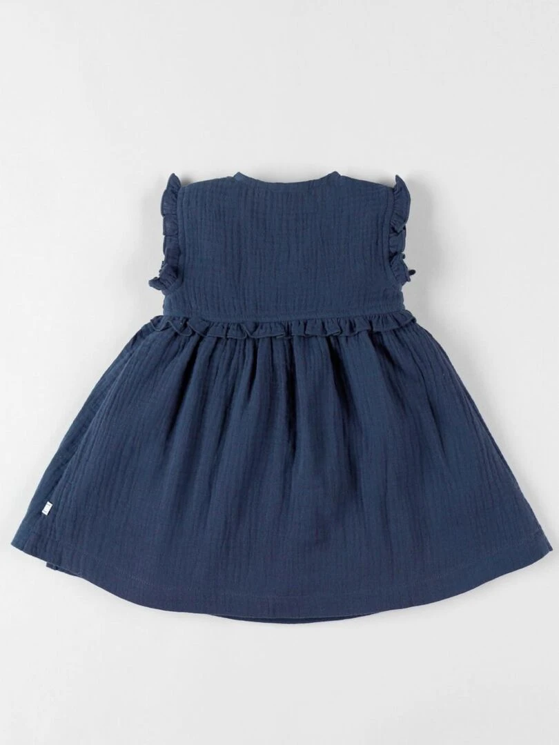 Robe portefeuille en mousseline de coton Noukie's Bleu