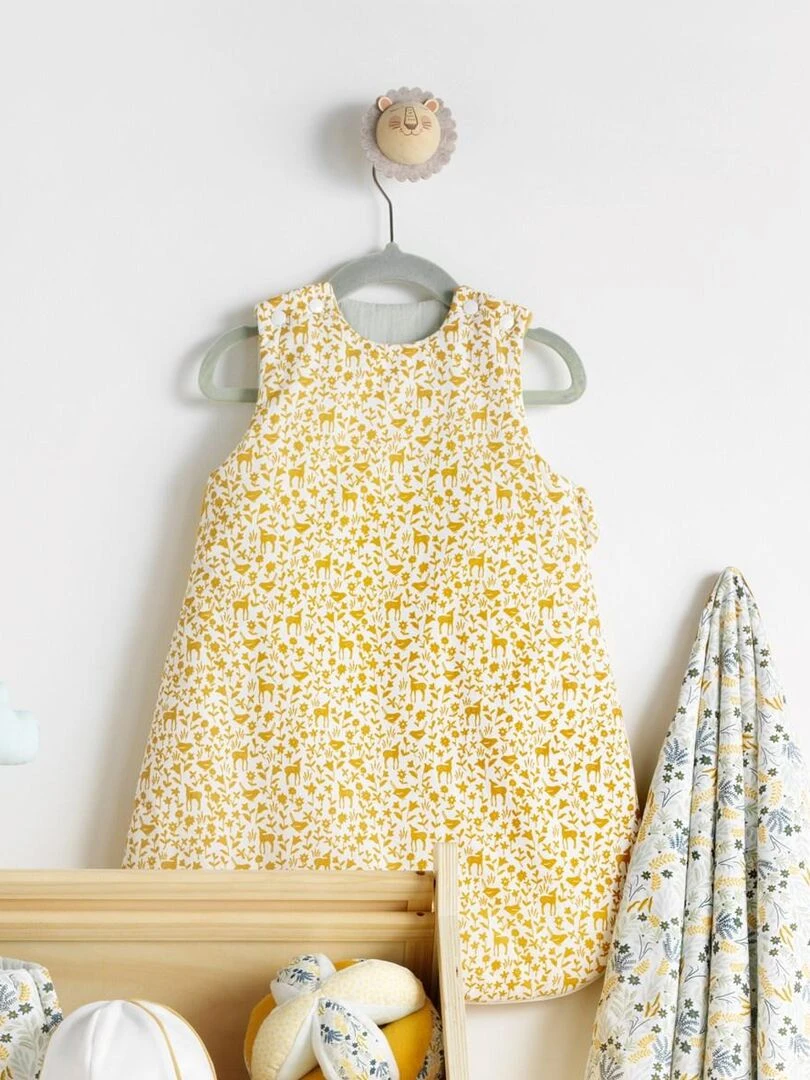 Gigoteuse naissance en coton blanc imprimé   SAUTHON   Blanc Jaune