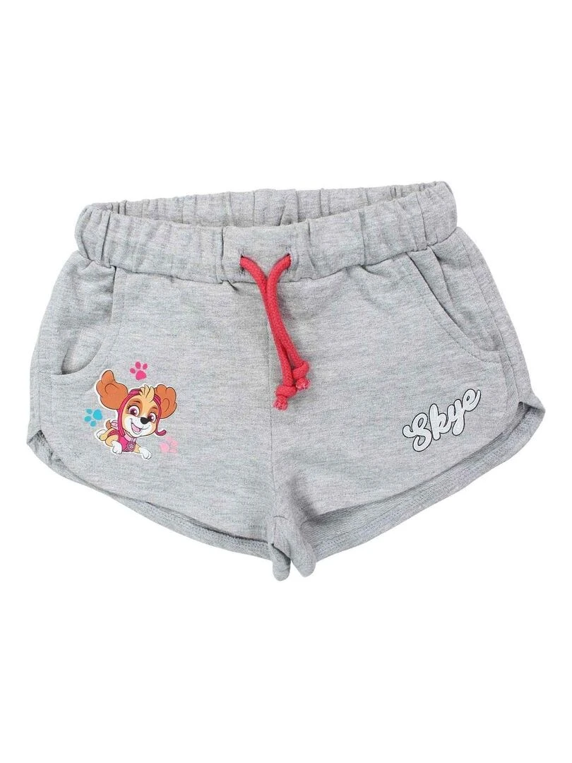 La Pat' Patrouille Short fille imprimé La Pat' Patrouille en coton Gris
