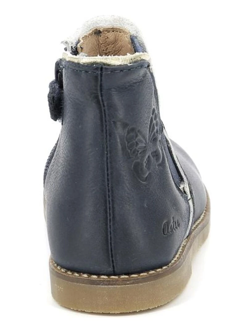 Boots Cuir Sarmille   Bleu marine