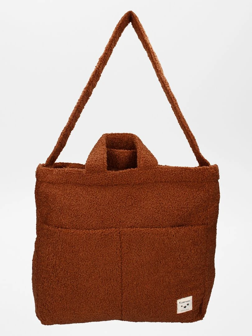 Sac à langer en sherpa + tapis à langer nomade Bordeau