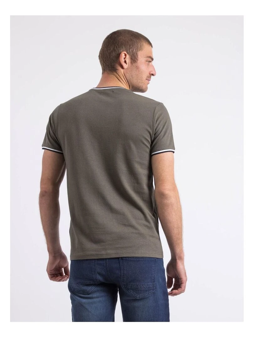 T shirt col rond pur coton NILOTIN Kaki