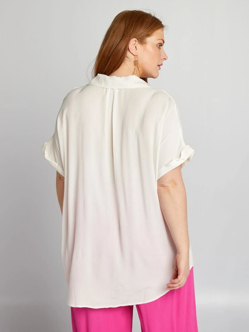 Chemisier à col pyjama   Blanc