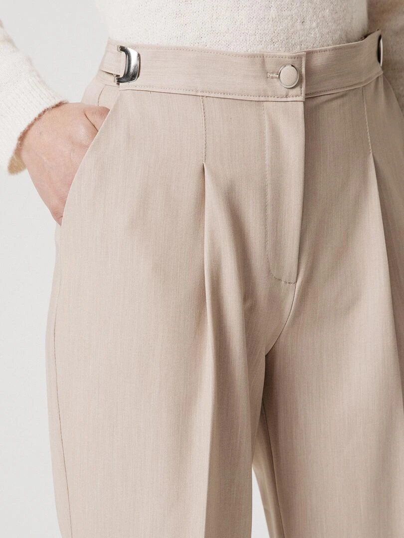 Pantalon ceinture réglable   Damart   Beige chiné