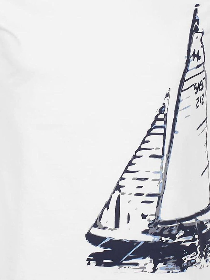 T shirt manches courtes homme CADRIO   VENT DU CAP   Blanc