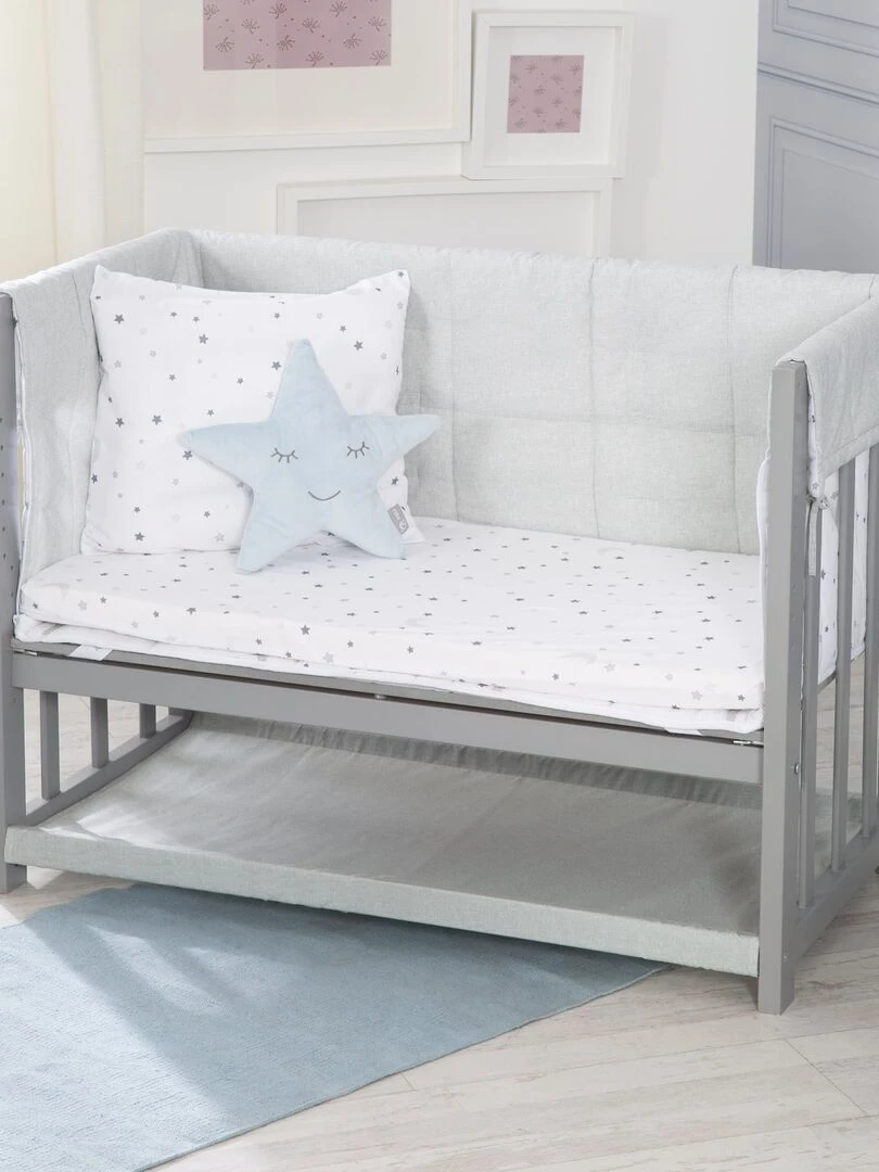 ROBA Berceau Cododo "Sternenzauber Grau" 3en1 + Équipement – Gris/Blanc Gris