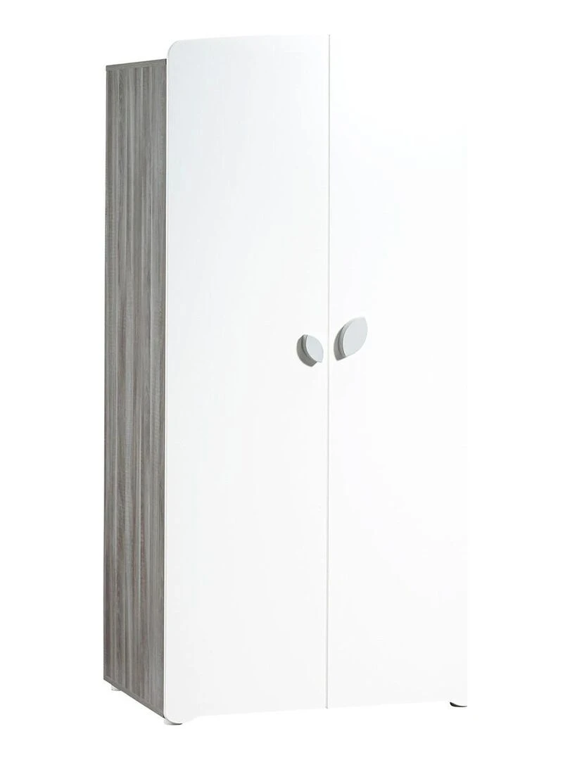 Armoire 2 portes bébé 175x86x56cm en bois gris BABYPRICE Gris