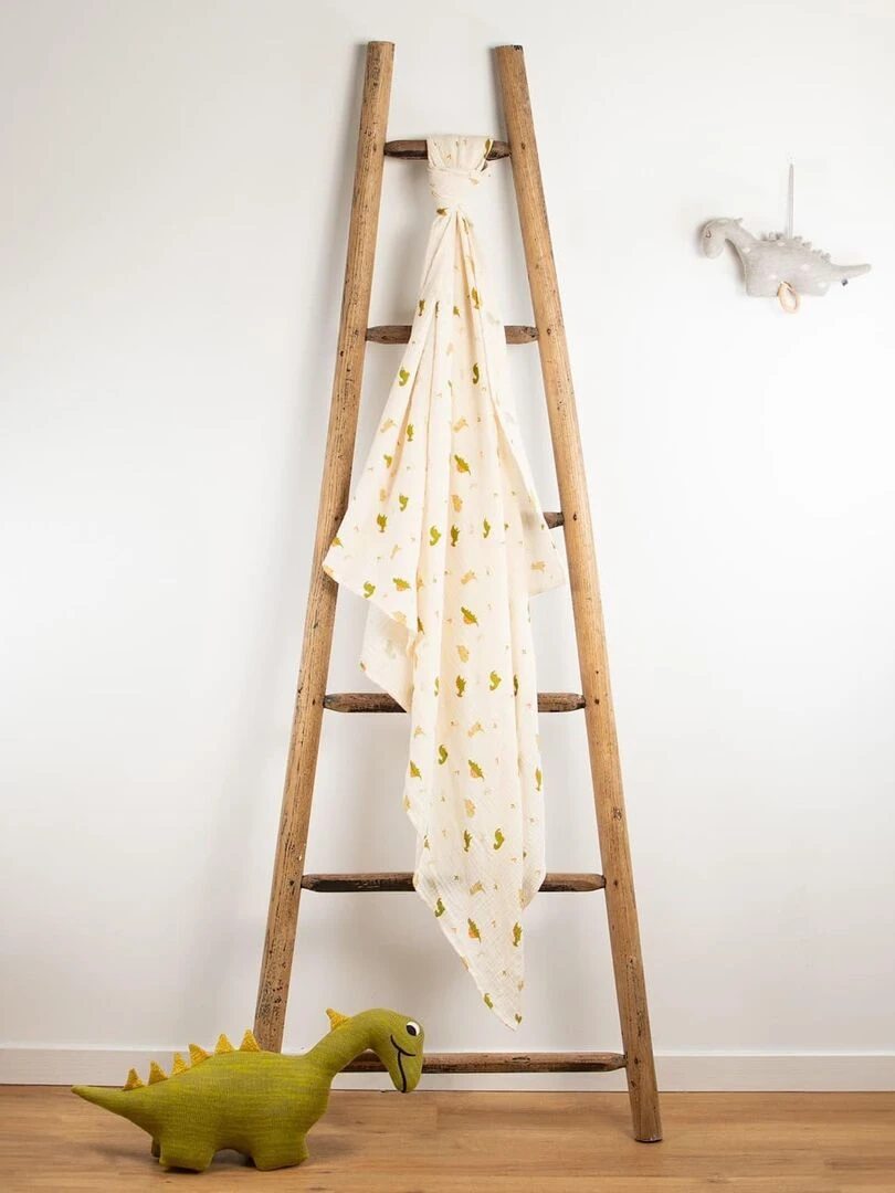 Maxi lange en gaze de coton Dino Ecru