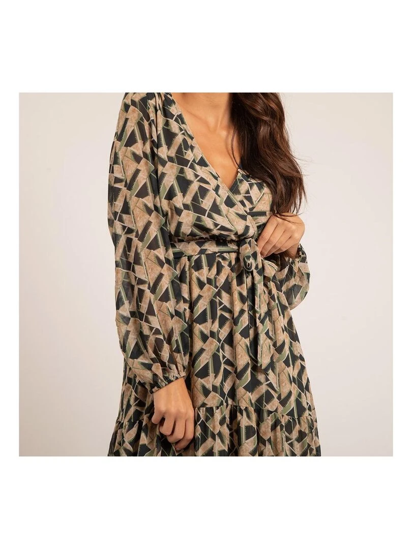 Robe longue motifs IVINA   Vert
