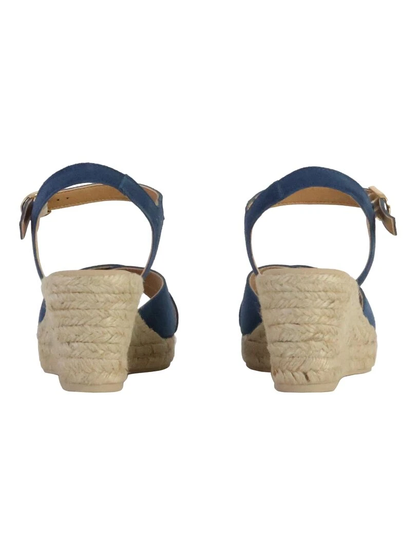 Sandales Compensées Cuir Geox Gelsa   Bleu