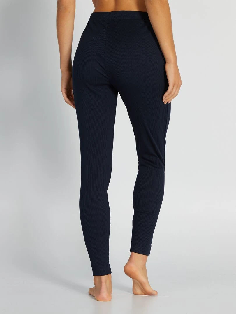 Pantalon en maille côtelée   Bleu