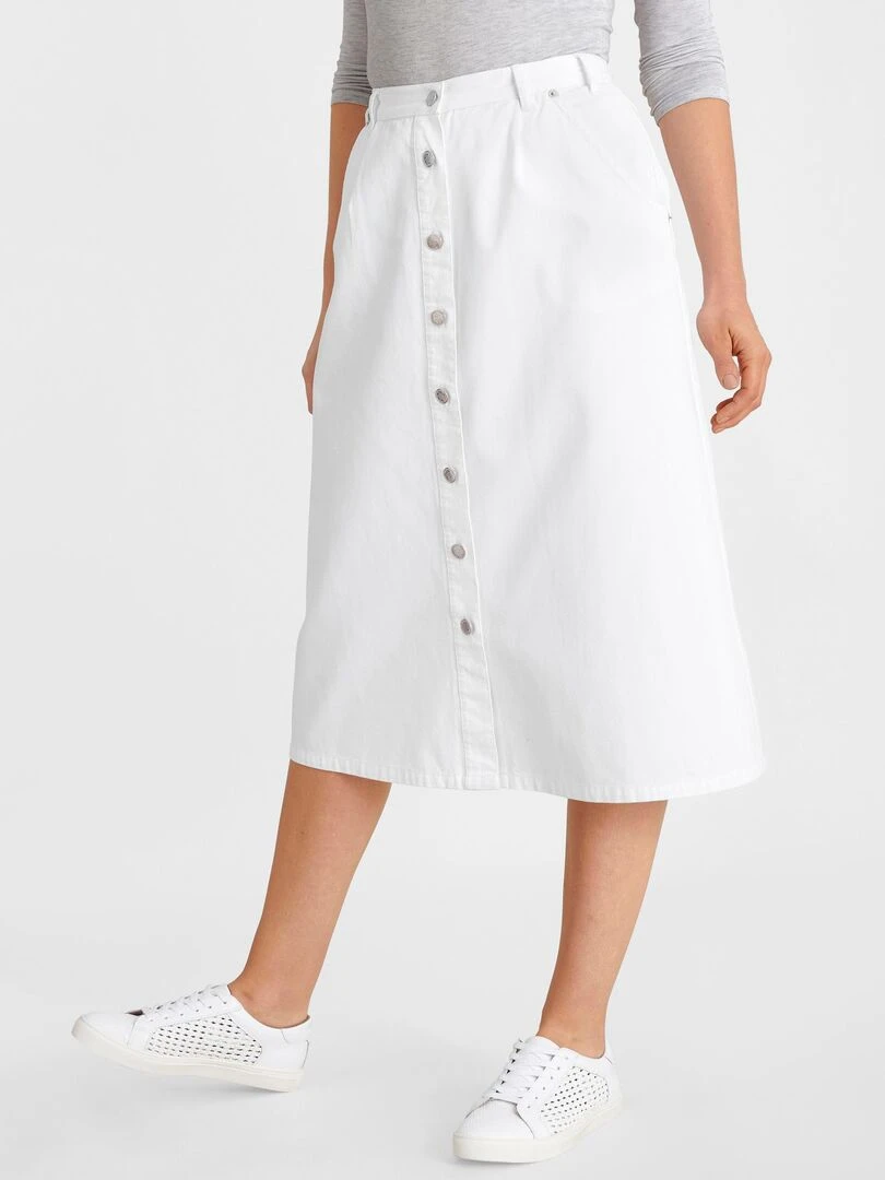 Jupe pur coton Damart Blanc