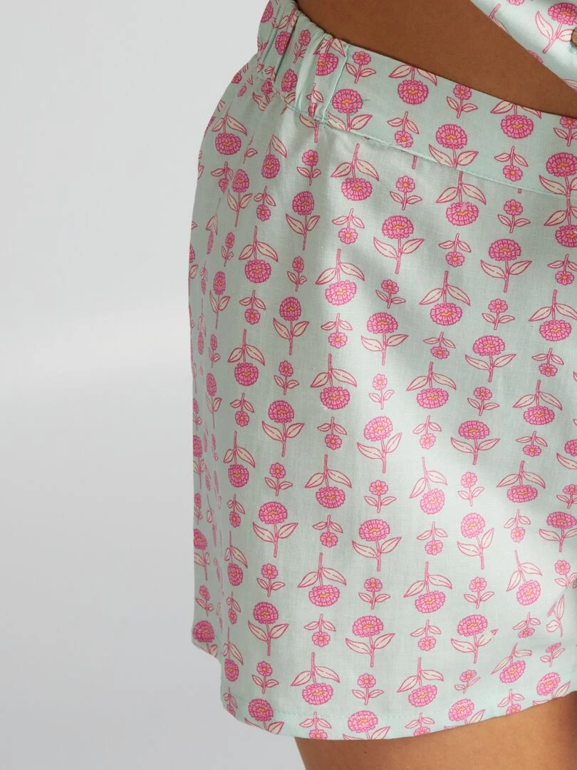 Ensemble pyjama chemise + short   Bleu