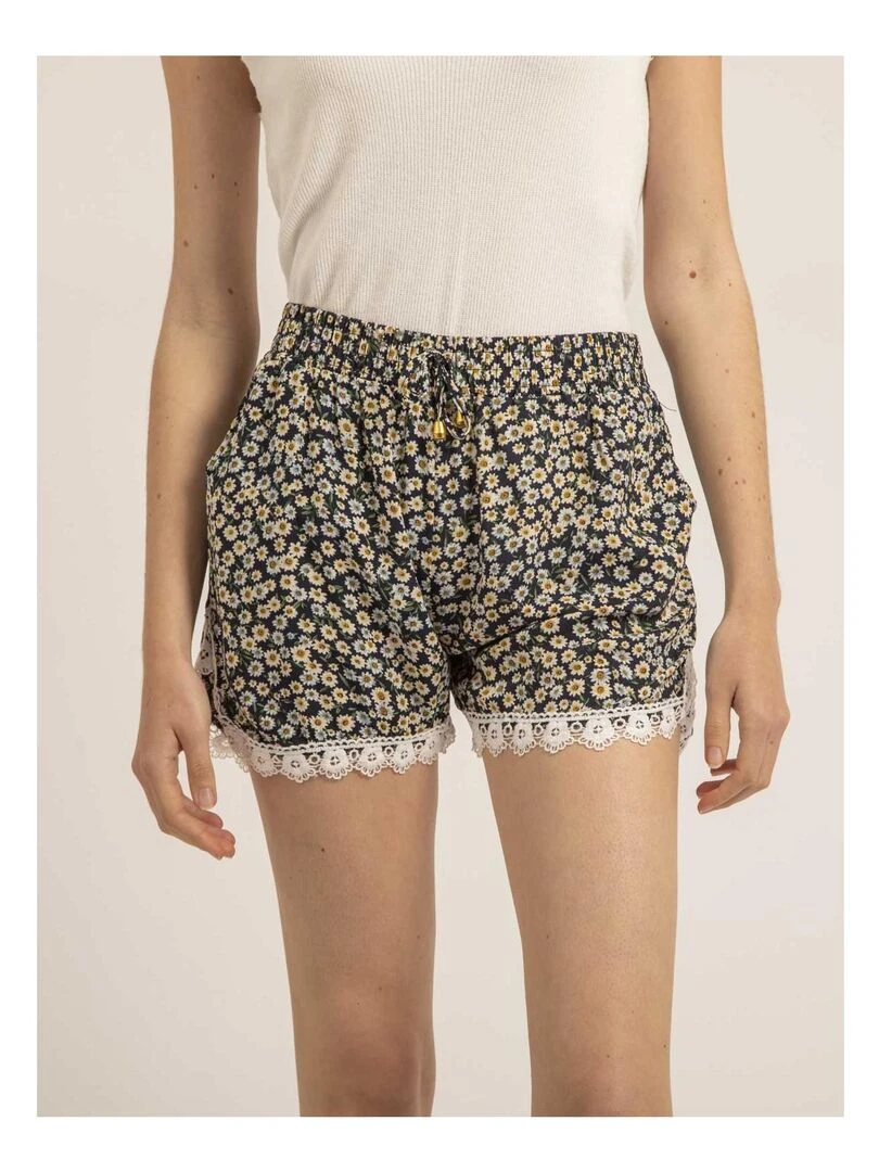 Short dentelle XIAME Bleu marine