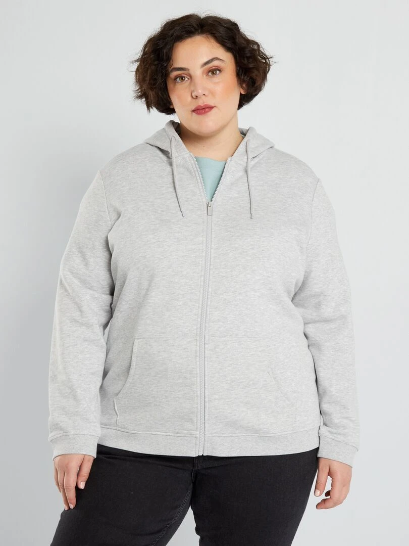 Sweat à capuche en molleton   Gris