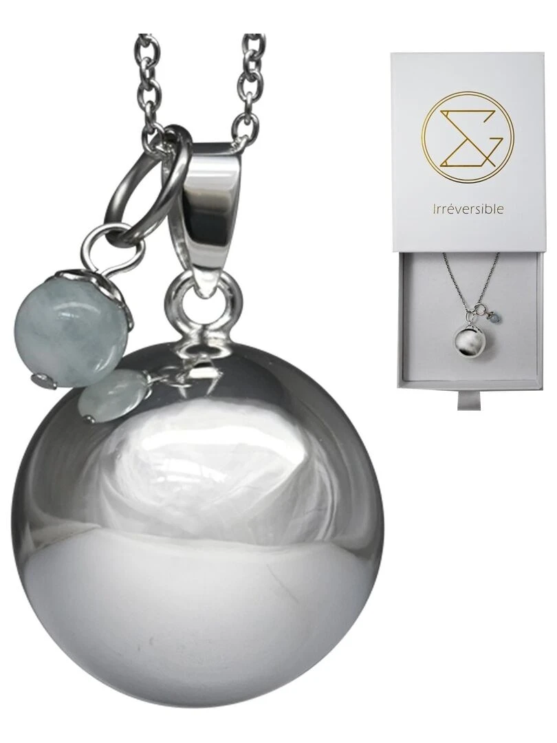 Bola de Grossesse lithothérapie   Aigue marine   Bleu clair