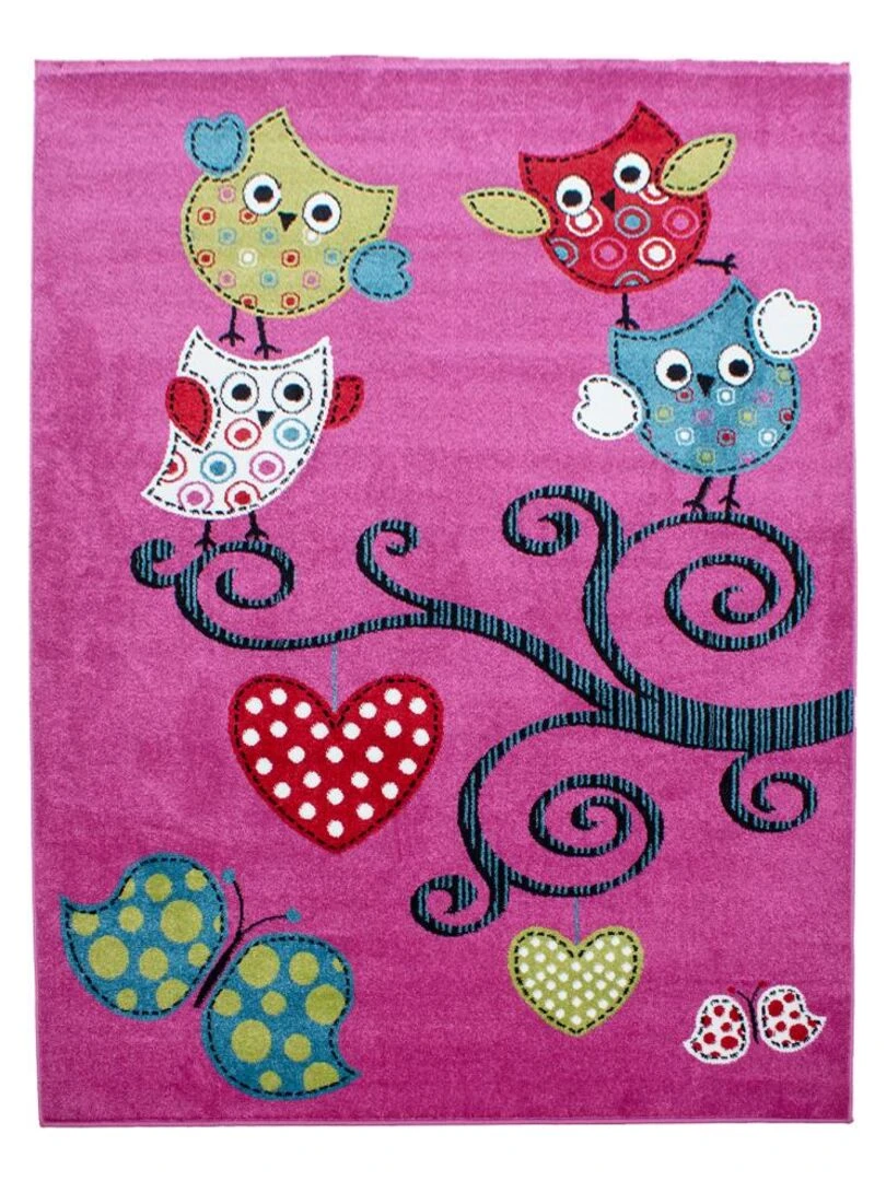 Tapis enfant KID'S COLL en polypropylène doux et soyeux OEKO TEX® Violet