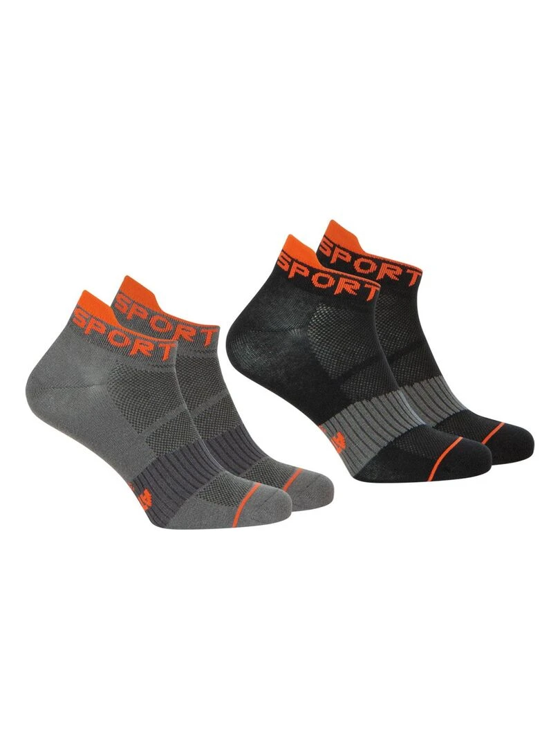 Lot de 2 paires de socquettes homme Running Gris