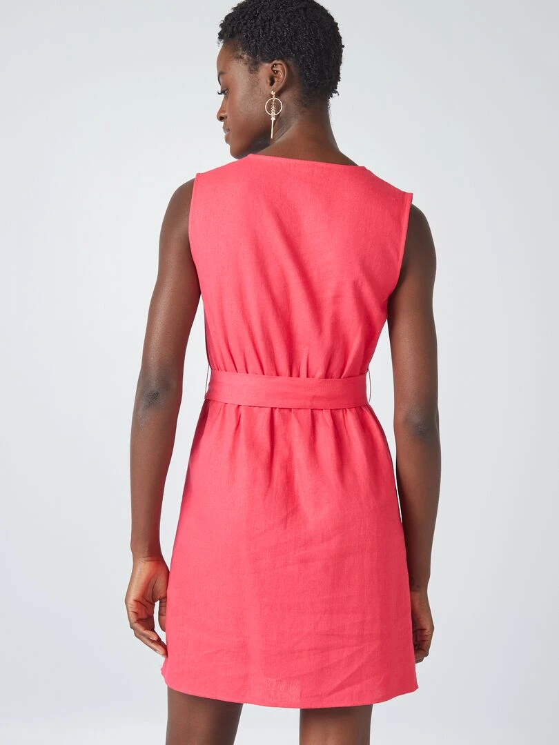Robe en lin mélangé   Framboise