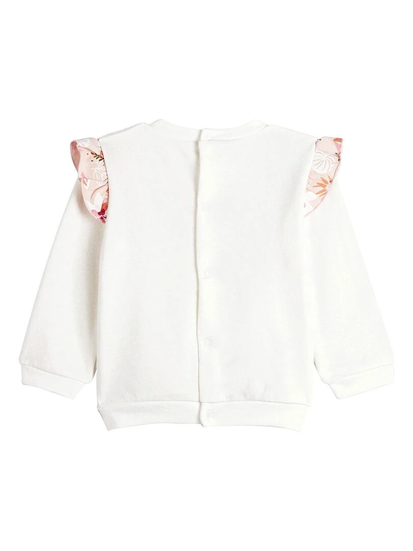 Sweat shirt bébé en molleton Kalaoupe Ecru