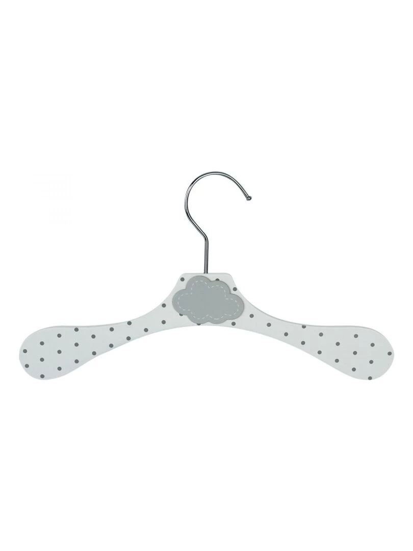 Lot de 10 cintres en bois pour bébé enfant avec crochet pivotant Monsieur Bébé Blanc Gris