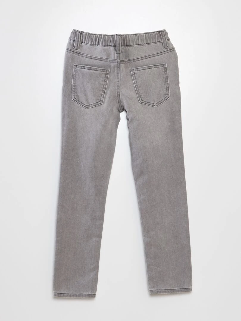 Jean à taille élastiquée avec cordons Gris