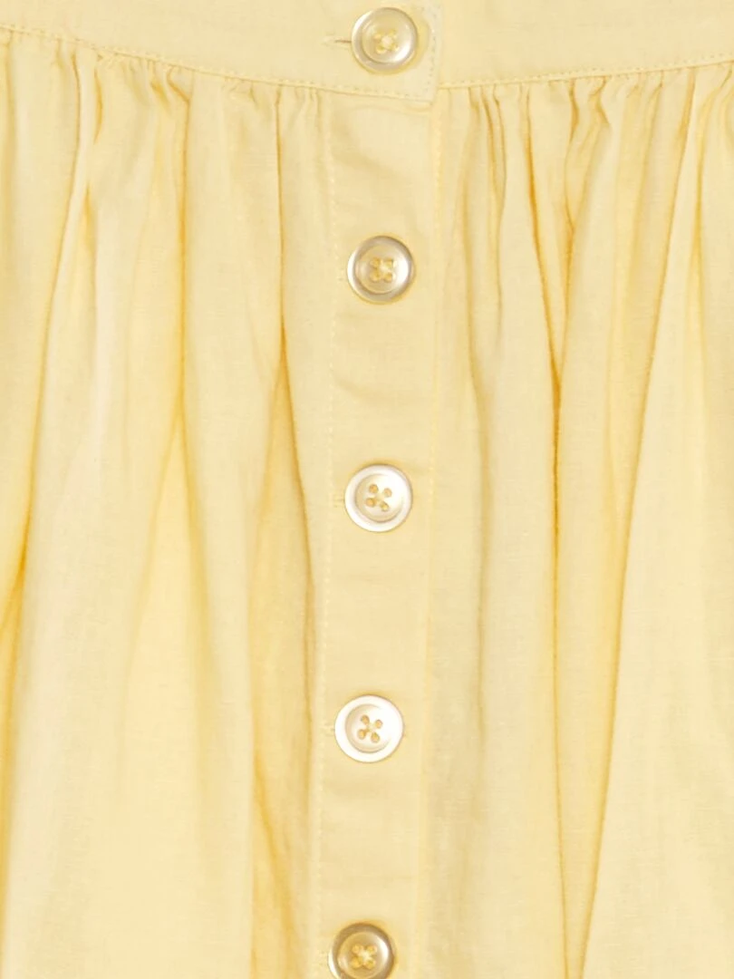 Jupe en lin boutonnée Jaune