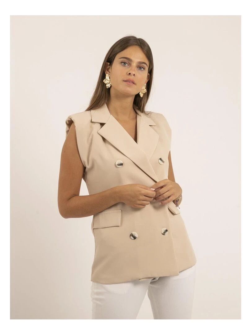 Blazer sans manches UVIDA Beige