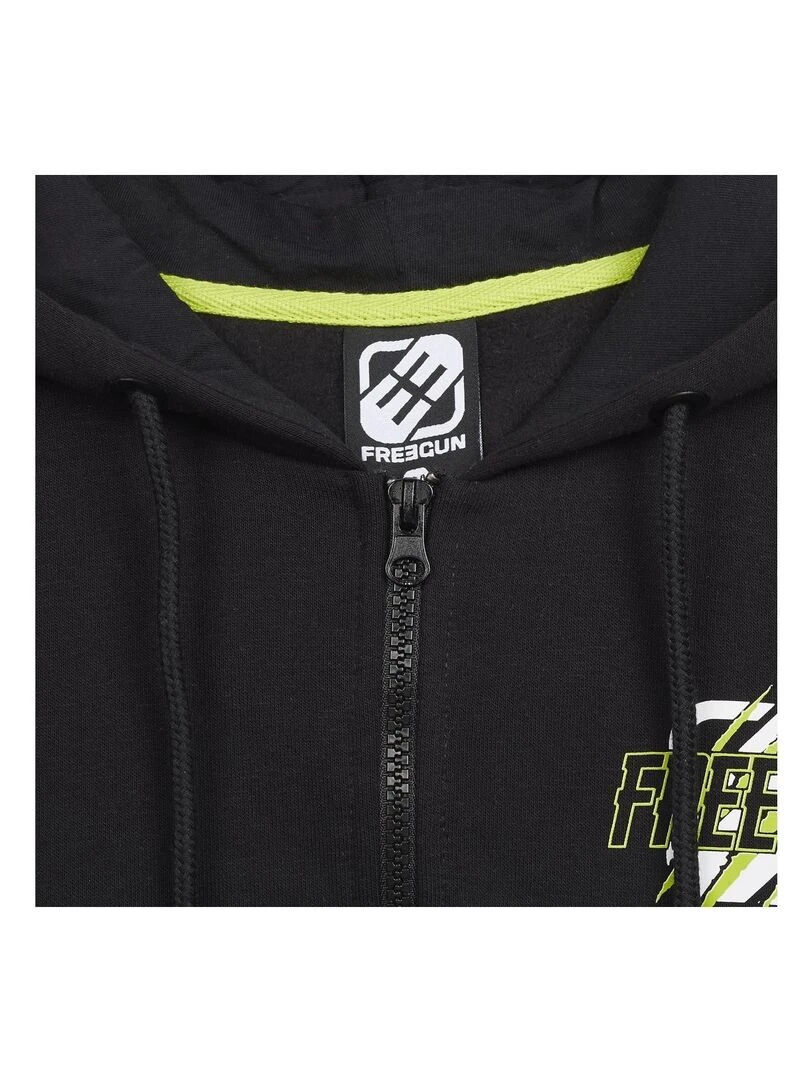 Sweat homme à capuche avec zip Collection Racing Freegun Vert