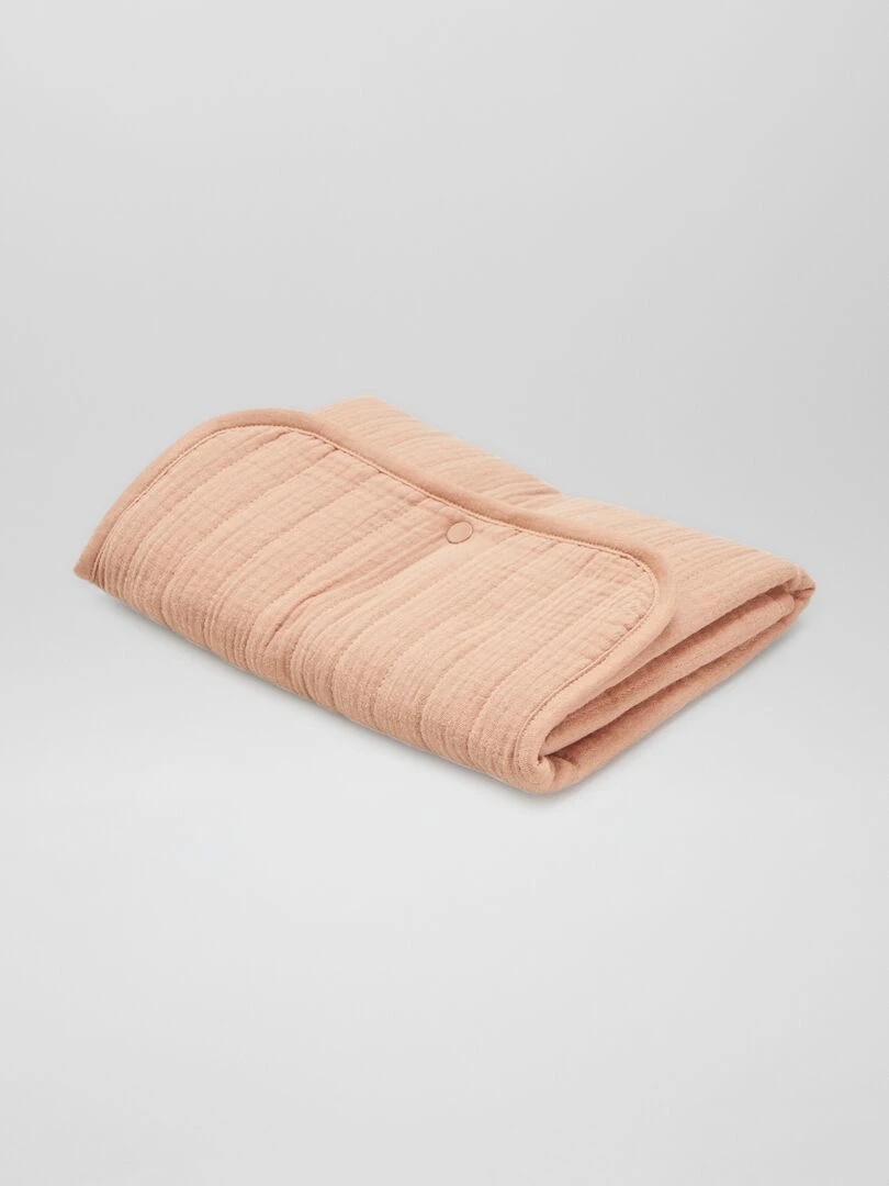Tapis à langer nomade en double gaze de coton Marron