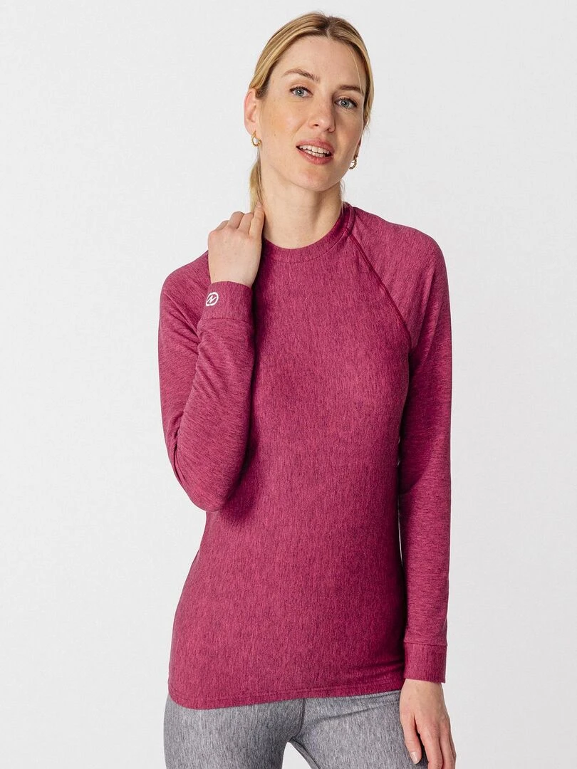 T shirt col rond Comfort Thermolactyl 3 femme DamartSport Rose