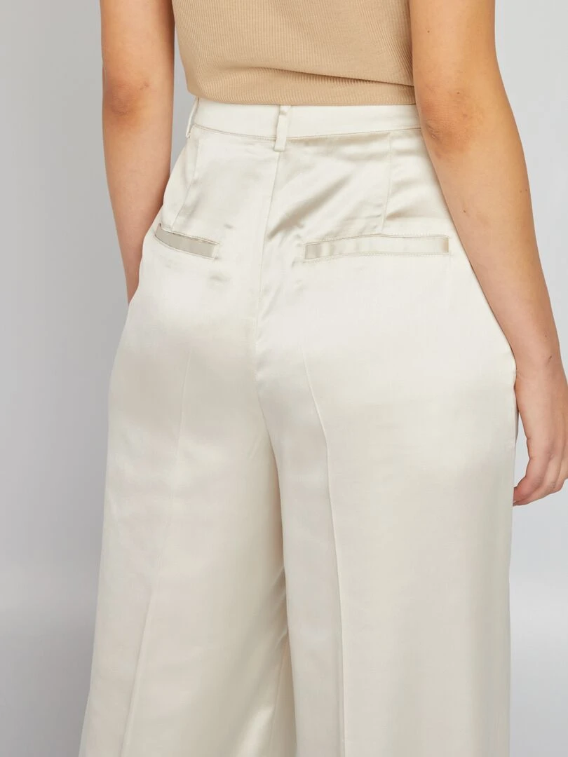 Pantalon en satin   Blanc