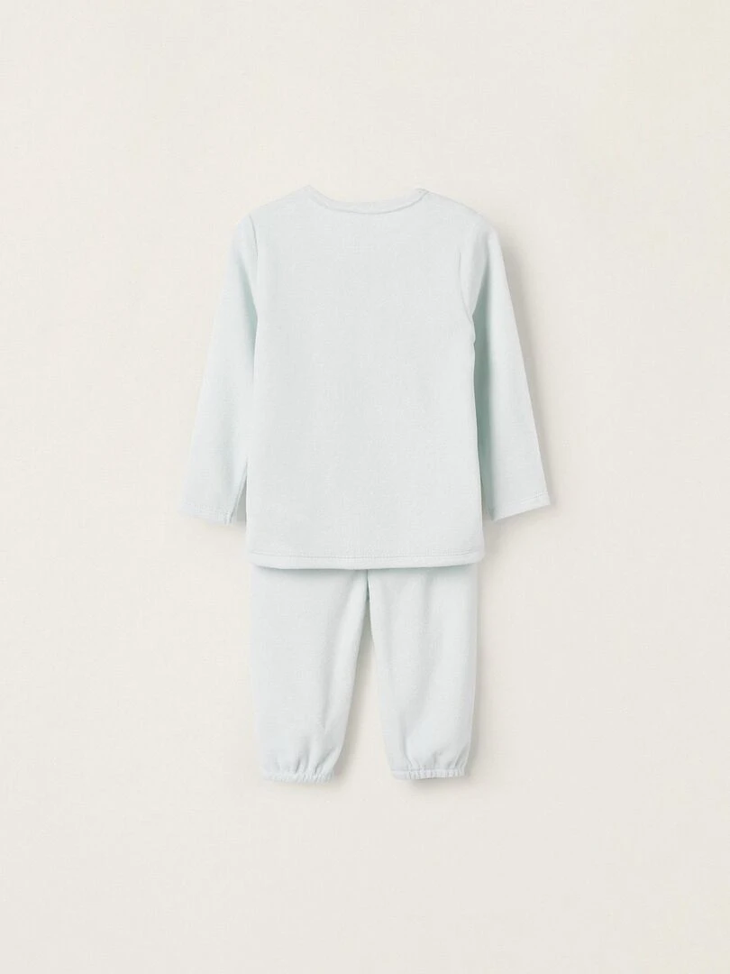 Pyjama en velours pour bébé garçon 'Cher Papa' LITTLE LOVE NOTES Bleu clair