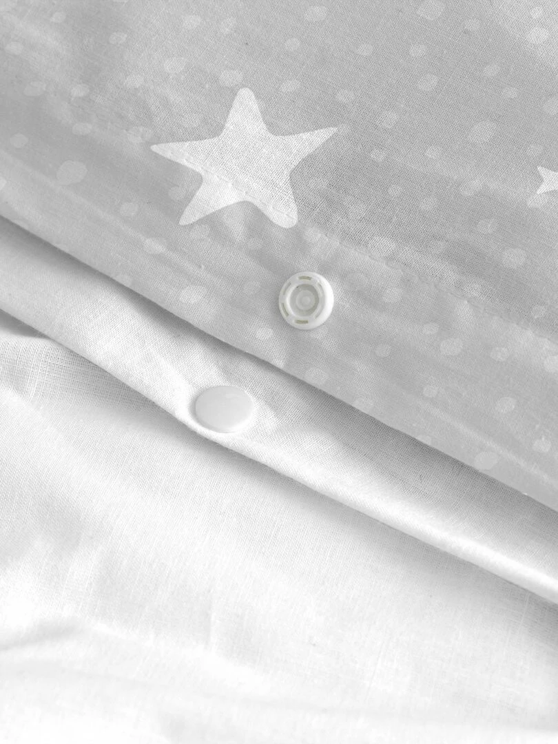 Parure housse de couette 2 pièces Little star "Happyfriday"   Gris