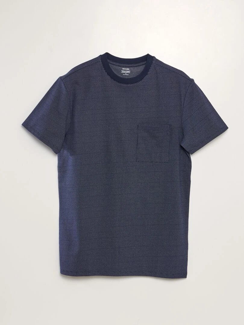 T shirt moucheté à poche poitrine Noir