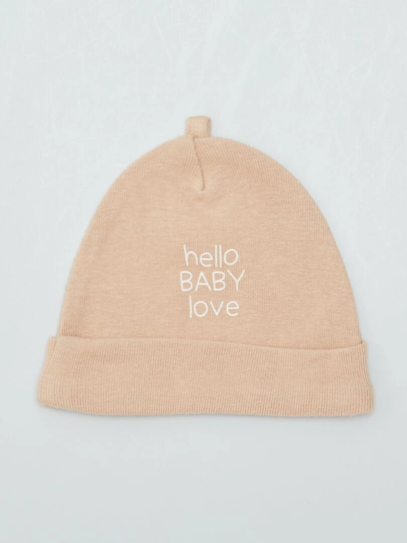 Lot de 2 bonnets de naissance   Beige