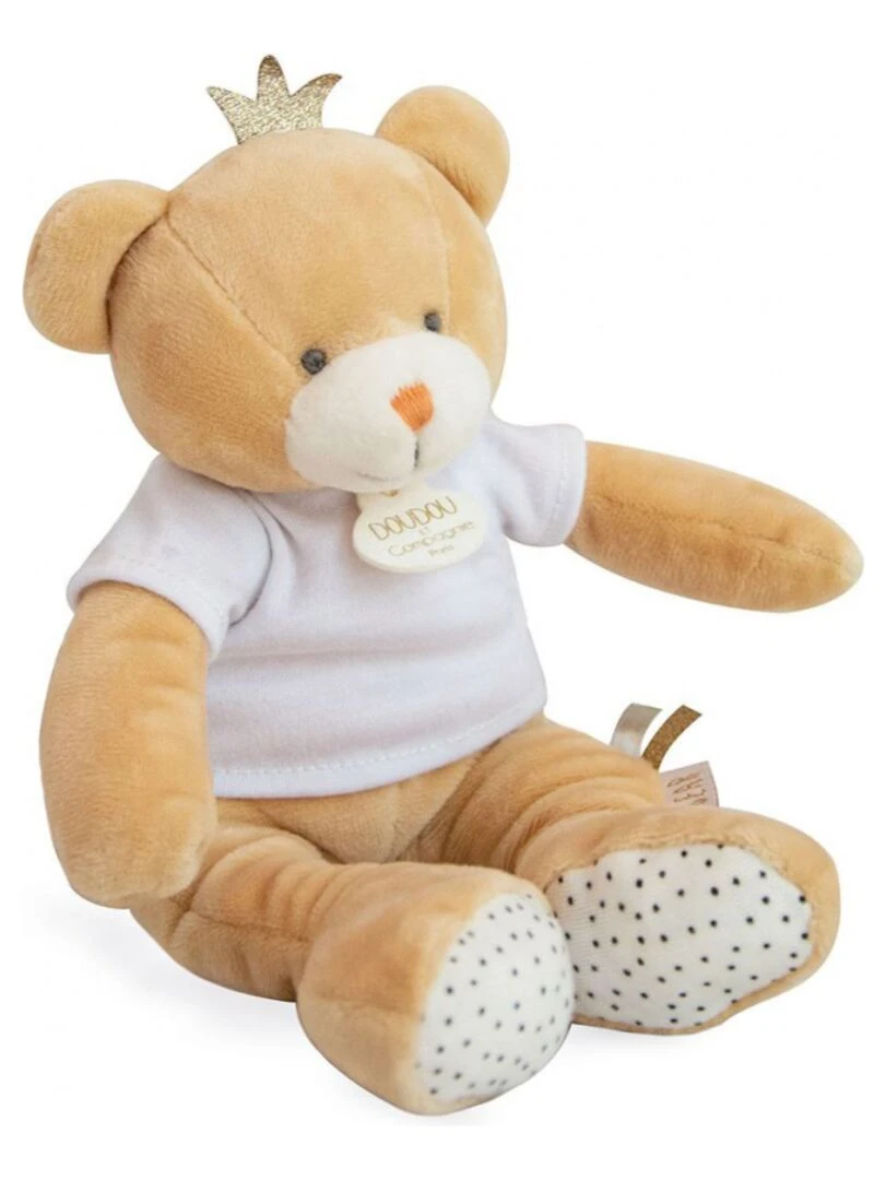 Coffret peluche Ours petit roi Poudre de PerliCoffret doudou (25 cm)   Beige
