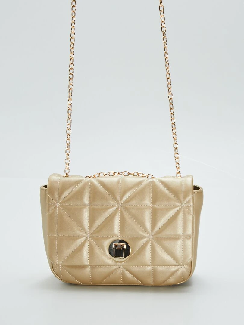 Sac bandoulière effet matelassé   Doré