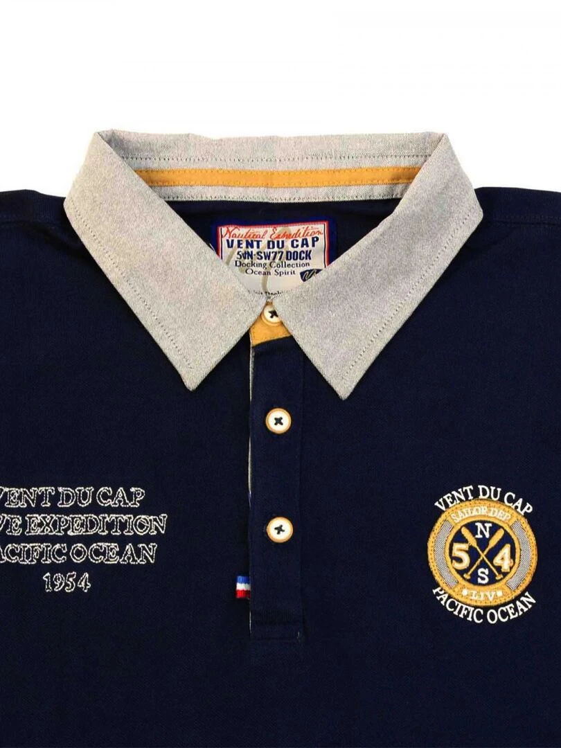 Polo manches longues homme CEDICE   VENT DU CAP   Bleu marine