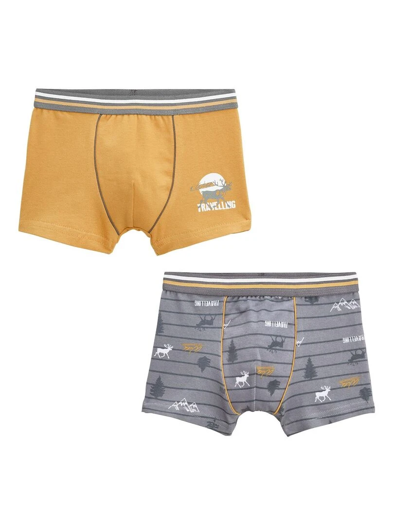 Lot de 2 boxers garçon Tikam Gris