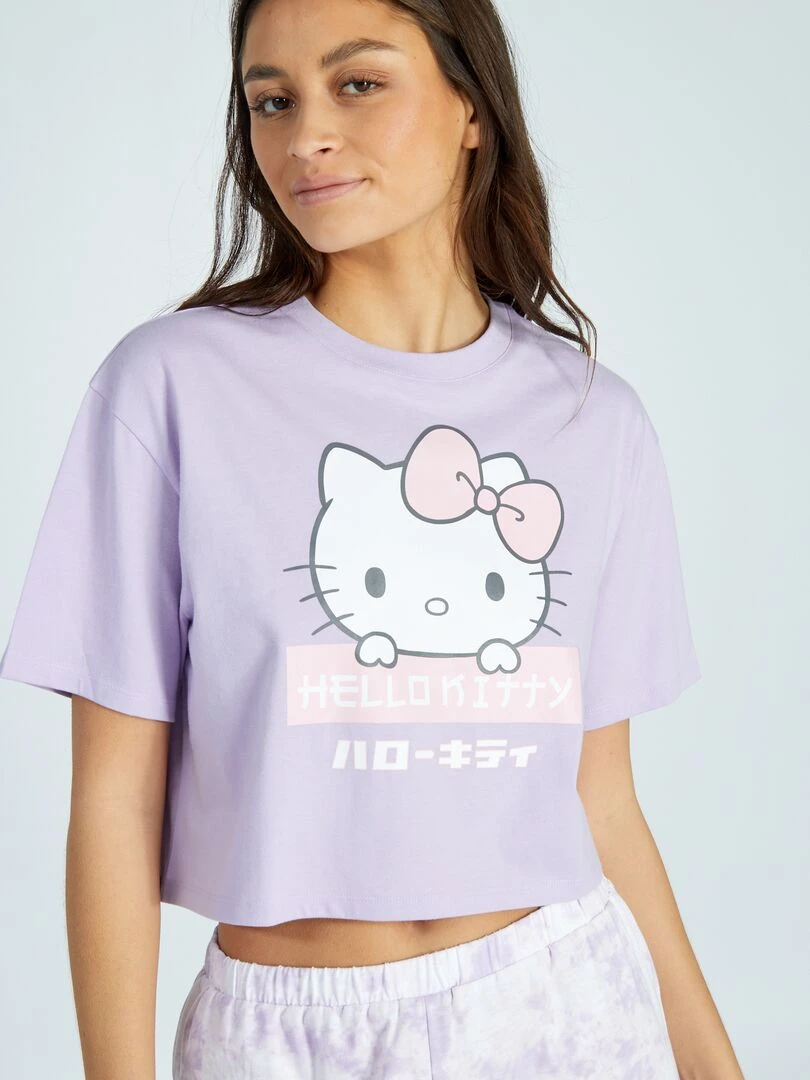 Pyjama court 'Hello Kitty'   2 pièces   Violet