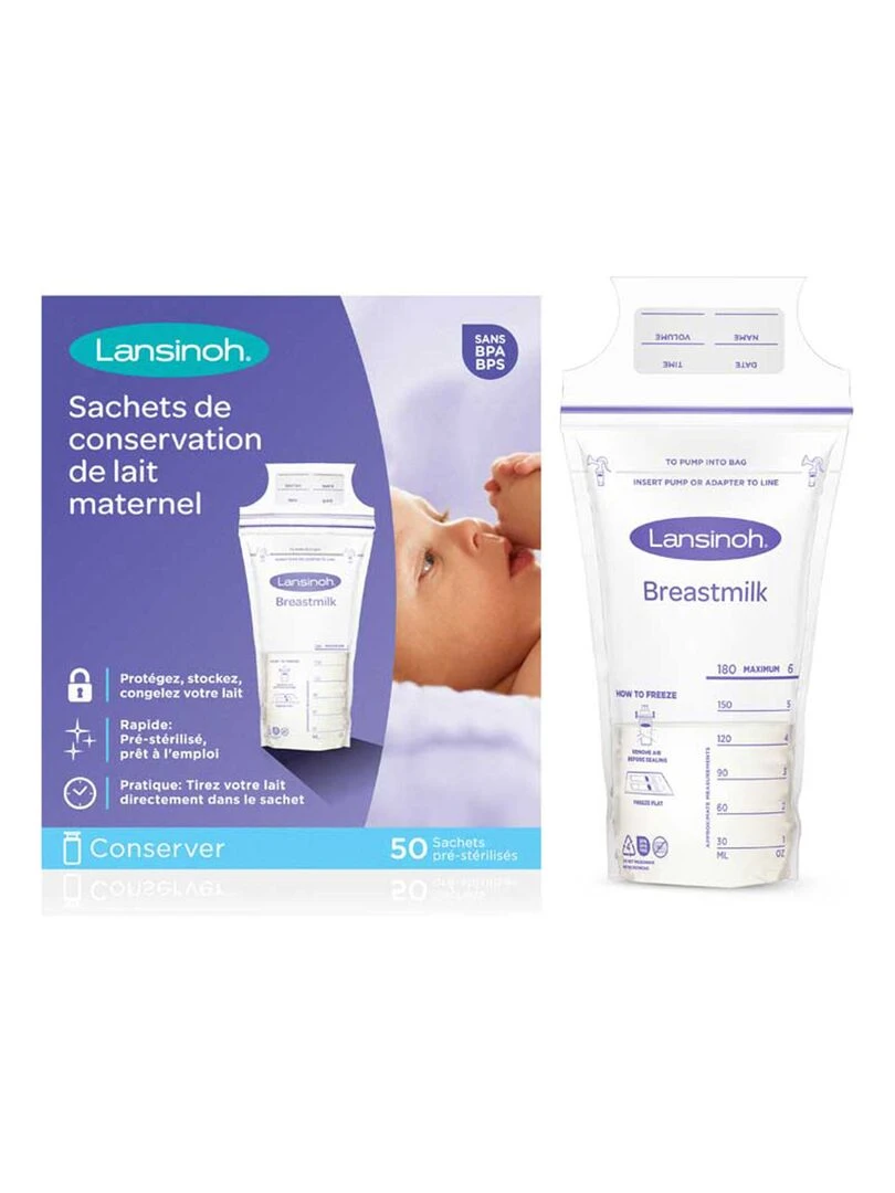 Sachet de conservation du lait maternel 50 pc Multicolore
