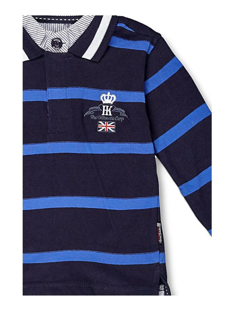 Polo manches longues homme CALAORI   HARRY KAYN   Bleu marine