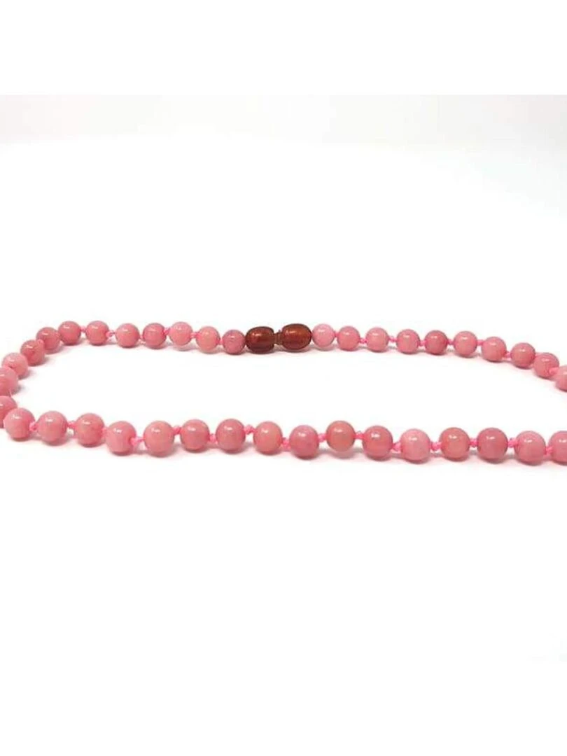 Collier pour bébé pierre naturelle  Quartz Rose   Rose
