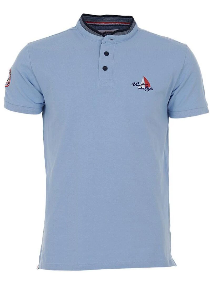 Polo manches courtes homme CANAVERAL VENT DU CAP Bleu ciel