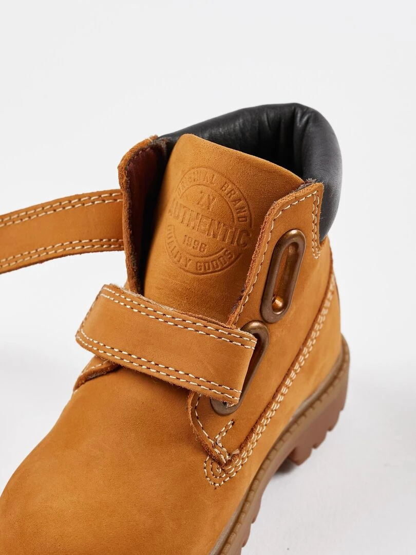 Bottes en cuir pour bébé garçon   ROYALS OFF DUTY   Beige foncé