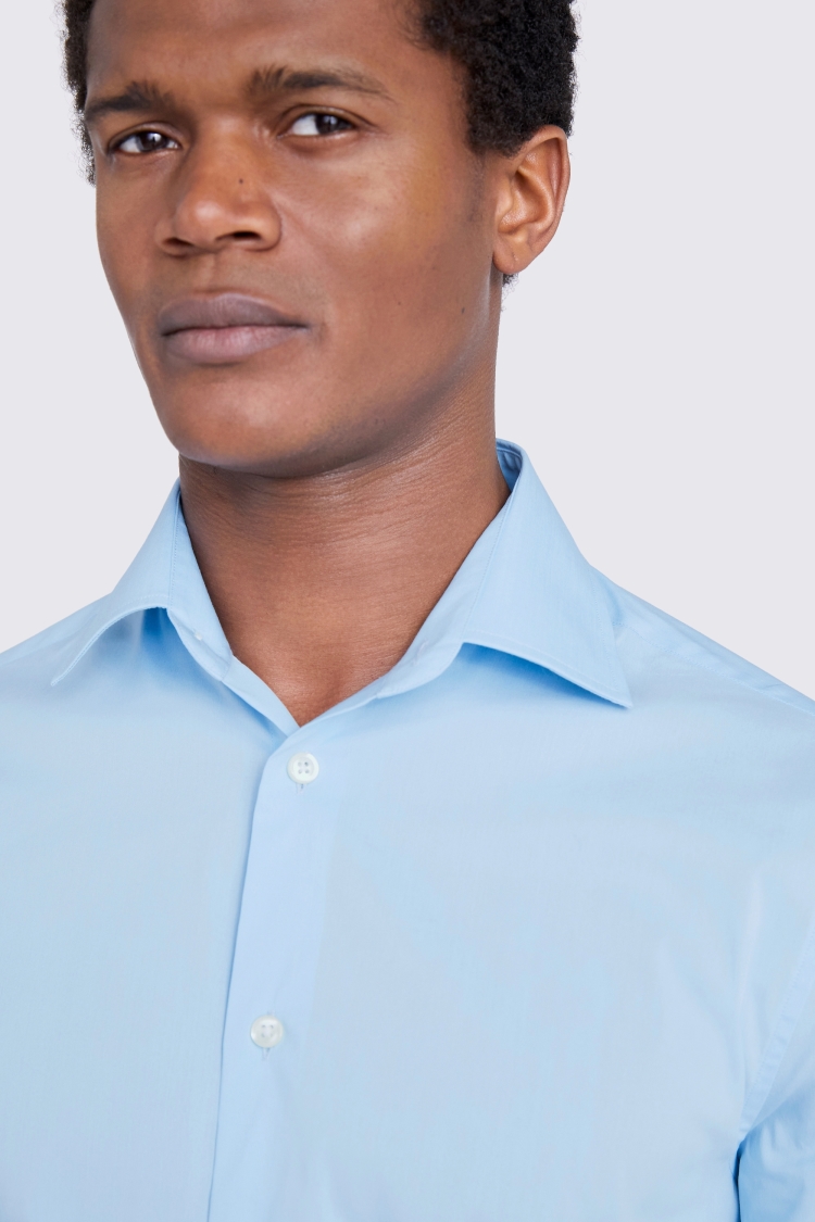 Tailored Fit Navy Poplin Shirt    Buy Online at Moss