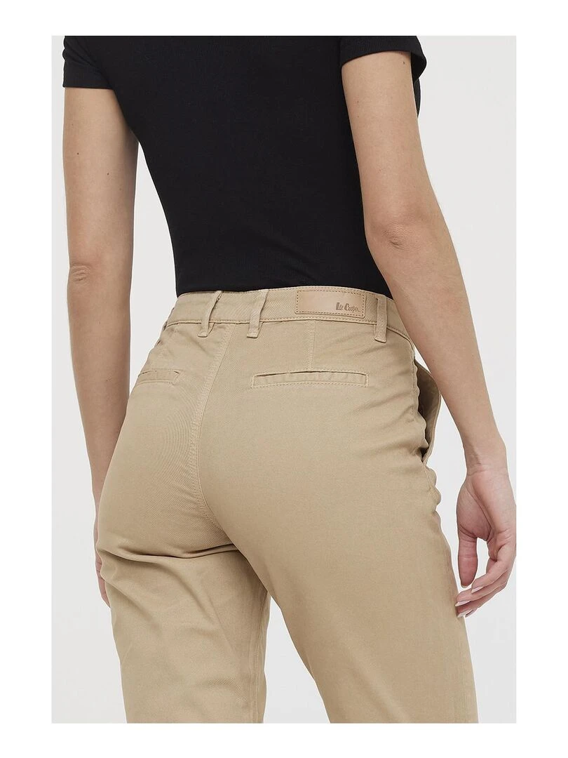 Lee Cooper   Pantalon coton slim JEMILA   Beige argile