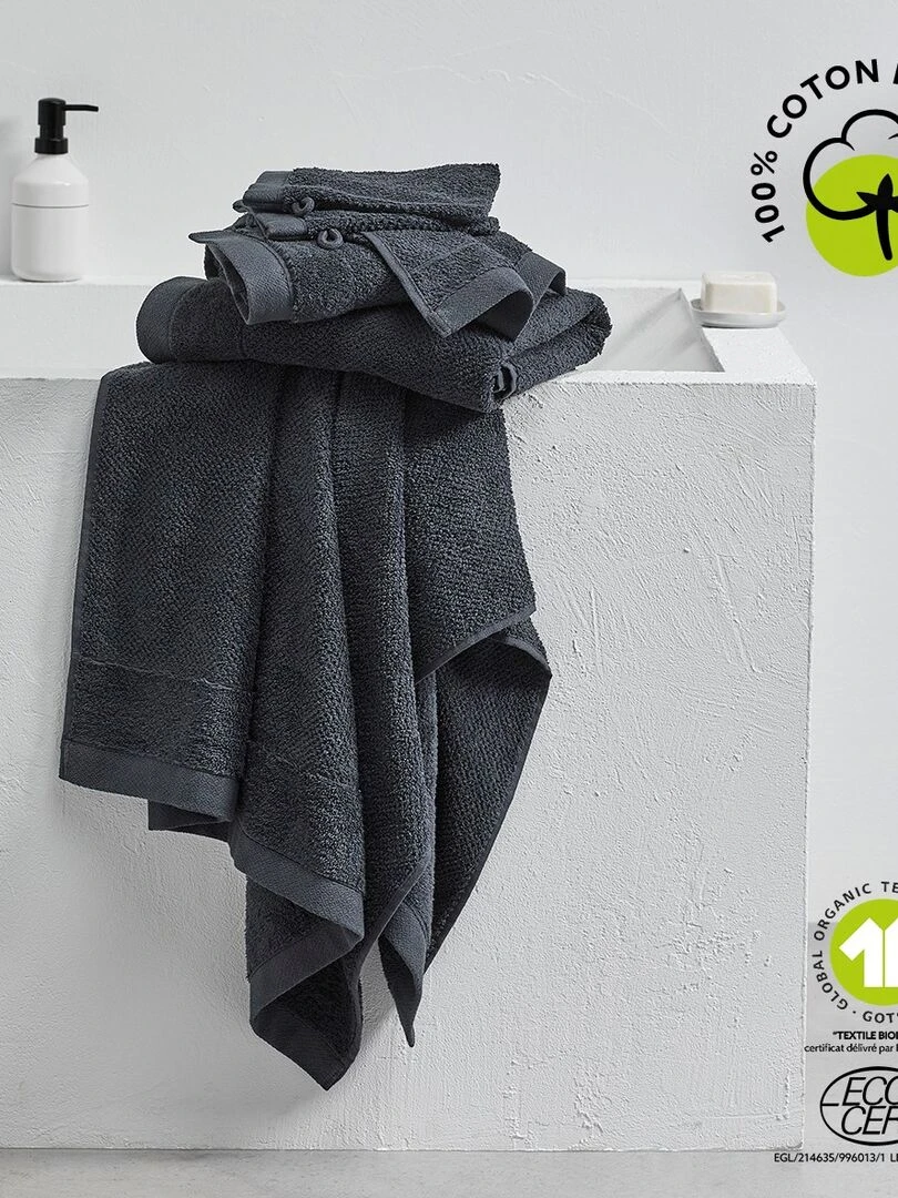 Serviette De Bain Uni 'bio Organic' 'today'   gris anthracite